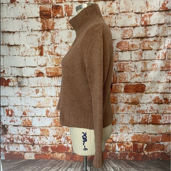 Lost And Wander Jolie Chenille Sweater Blush Pink Mauve Turtleneck Mockneck XS S - Picture 8 of 8